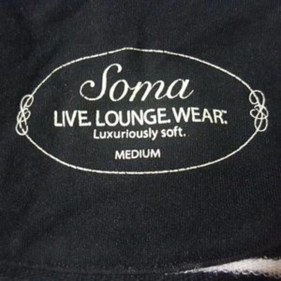 SOMA Open Front Wrap Top Duster Striped Black White Modal M - Picture 5 of 7